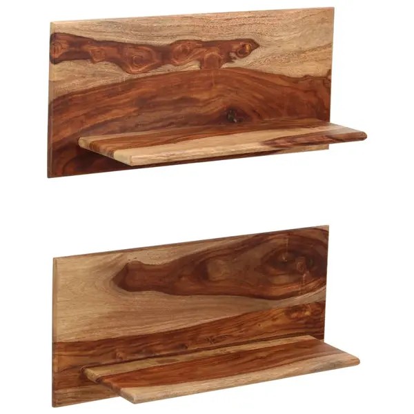 Gossi rafturi de perete, 2 buc., 58x26x20 cm, lemn masiv de sheesham