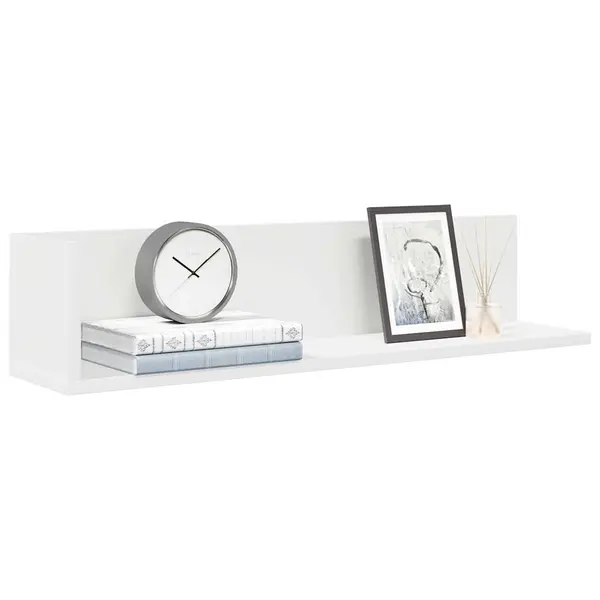 Gossi rafturi de perete, 2 buc., alb, 75x16,5x16,5 cm, lemn prelucrat