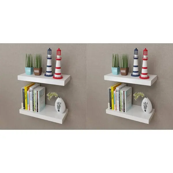 Gossi rafturi de perete, 4 buc., alb, 40 cm