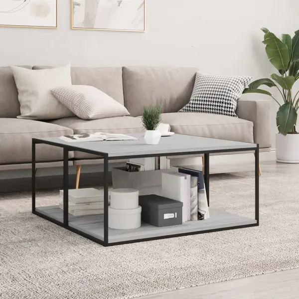 Gossi rafturi de perete, 4 buc., gri sonoma, 80x40x1,5 cm, lemn