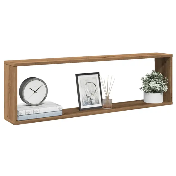 Gossi rafturi de perete cub 2 buc. stejar artizanal 100x15x30 cm lemn