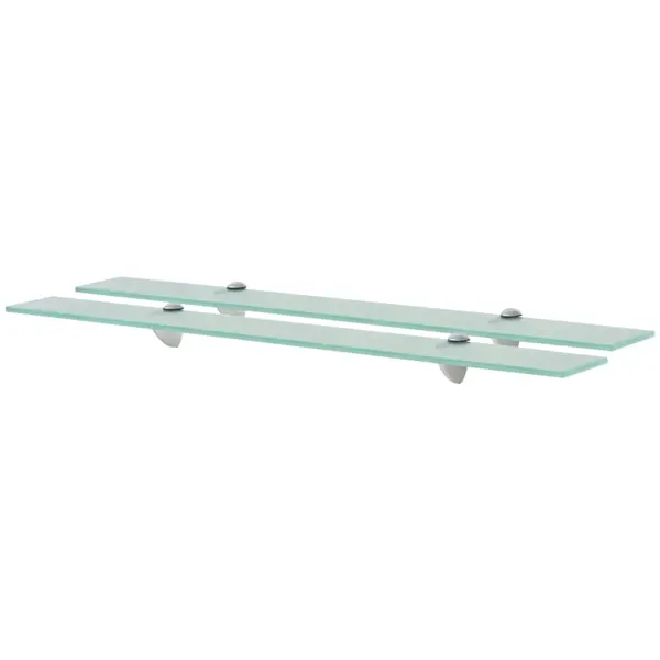 Gossi rafturi suspendate, 2 buc., 80 x 10 cm, sticla, 8 mm