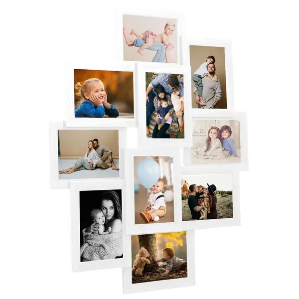 Gossi rama foto colaj, alb, 10x (13x18 cm) foto, mdf