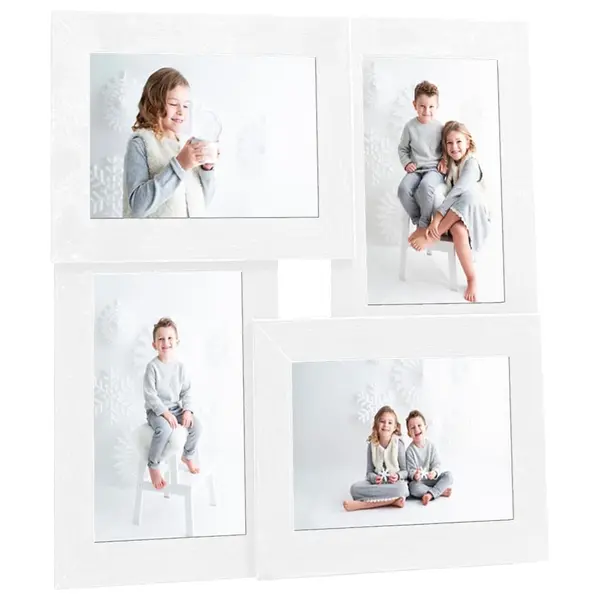 Gossi rama foto colaj, alb, 4x (10x15 cm) foto, mdf