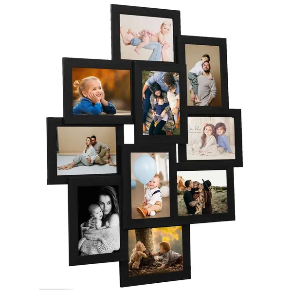 Gossi rama foto colaj, negru, 10x (10x15 cm) foto, mdf