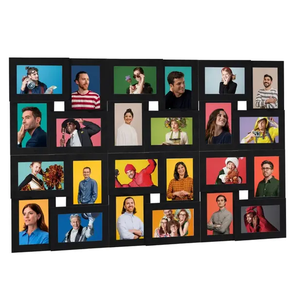 Gossi rama foto colaj, negru, 24 x foto (13x18 cm), mdf