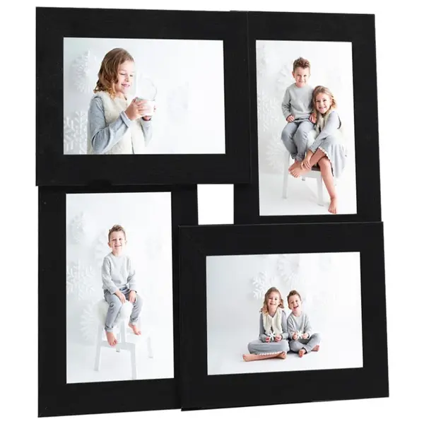 Gossi rama foto colaj, negru, 4x (10x15 cm) foto, mdf