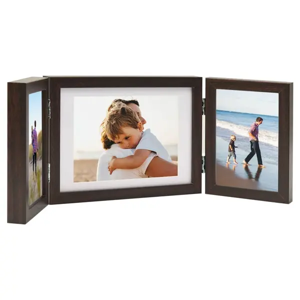 Gossi rama foto tripla, colaj, maro inchis, 22x15 cm+2x(10x15 cm)