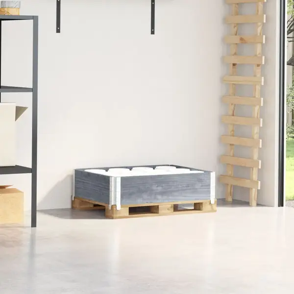 Gossi rama pentru paleti, gri, 80x60 cm, lemn masiv de pin
