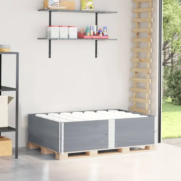 Gossi rame pentru paleti 2 buc. gri 150x100 cm lemn masiv de pin