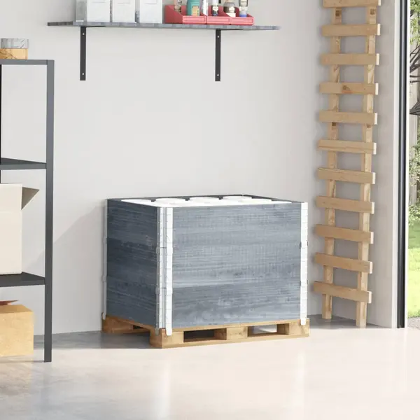 Gossi rame pentru paleti 3 buc. gri 80x60 cm lemn masiv de pin