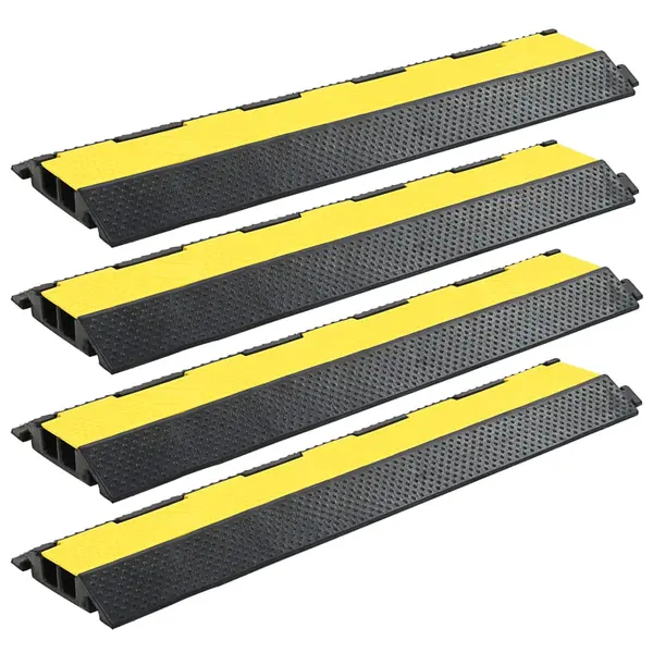 Gossi rampa de protectie cabluri, 4 buc., 2 canale, cauciuc 101,5 cm