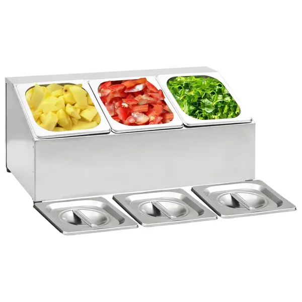 Gossi recipient gastronorm cu 3 sectiuni gn 1/6 otel inoxidabil