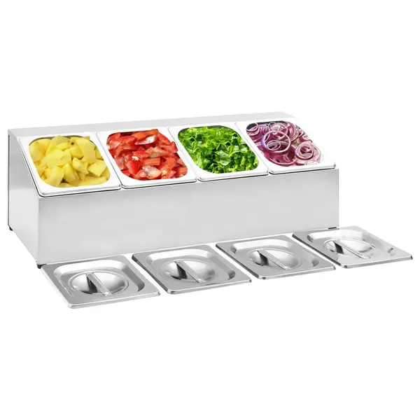 Gossi recipient gastronorm cu 4 sectiuni gn 1/6 otel inoxidabil