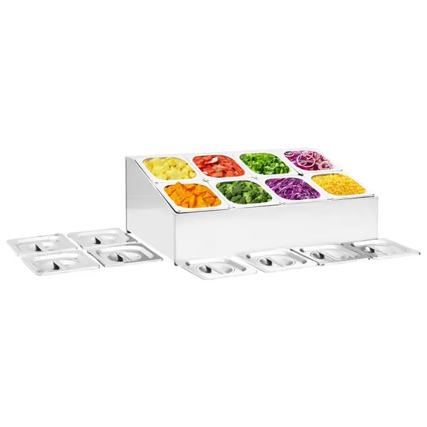 Gossi recipient gastronorm cu 8 sectiuni gn 1/6 otel inoxidabil