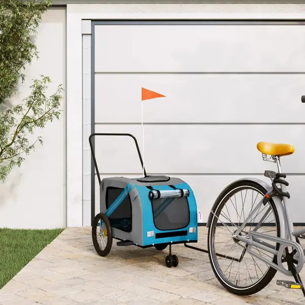 Gossi remorca bicicleta animale companie, albastru/gri, oxford/fier
