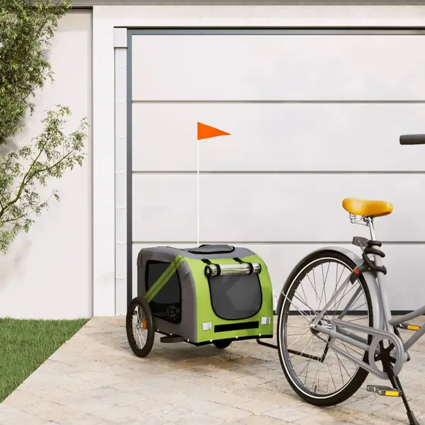 Gossi remorca bicicleta animale companie verde/gri textil oxford/fier