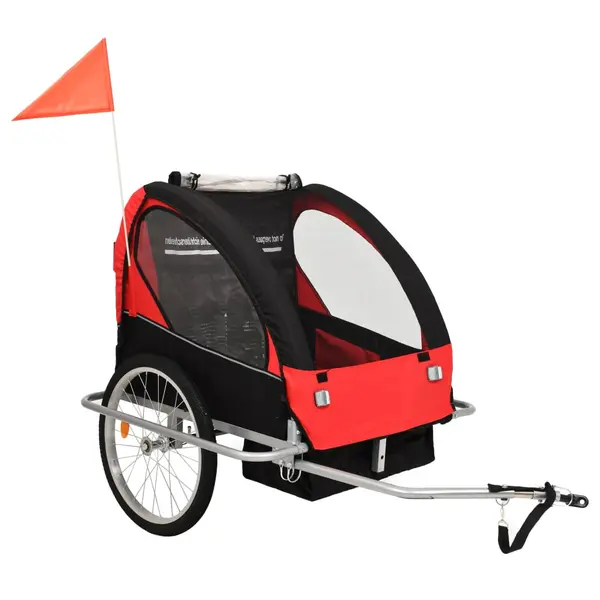 Gossi remorca bicicleta & carucior 2-in-1, negru si rosu