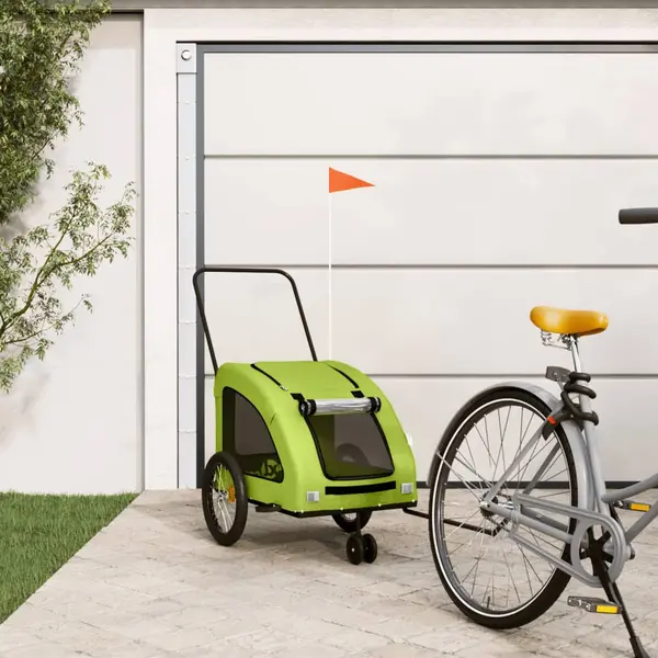 Gossi remorca de bicicleta animale companie, verde textil oxford/fier