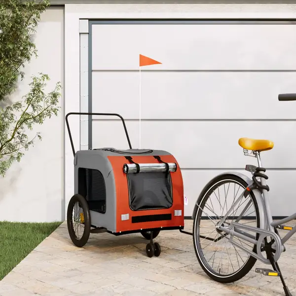 Gossi remorca de bicicleta animale portocaliu/gri, textil oxford/fier