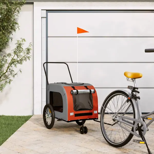 Gossi remorca de bicicleta animale portocaliu/gri, textil oxford/fier