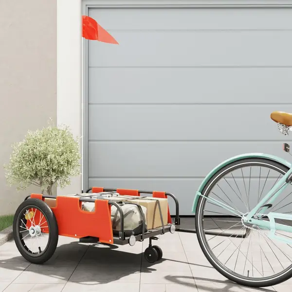 Gossi remorca de bicicleta, portocaliu, textil oxford si fier
