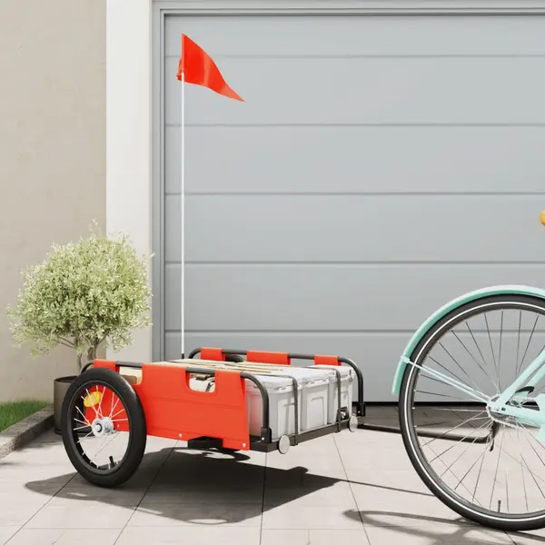 Gossi remorca de bicicleta, portocaliu, textil oxford si fier