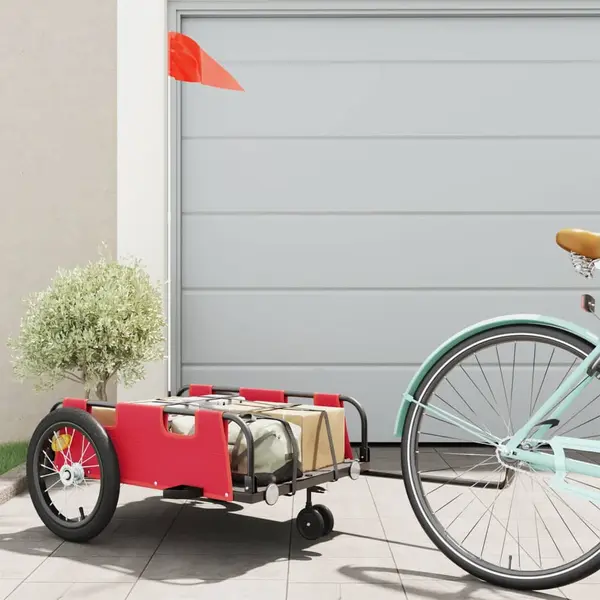 Gossi remorca de bicicleta, rosu, textil oxford si fier
