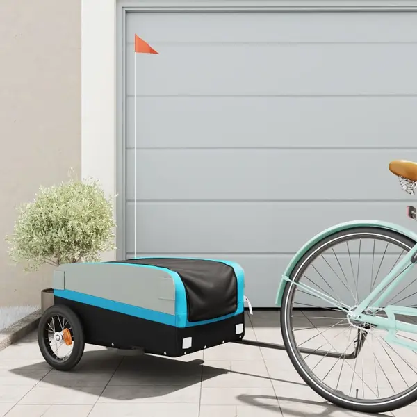 Gossi remorca pentru biciclete, negru si albastru, 30 kg, fier