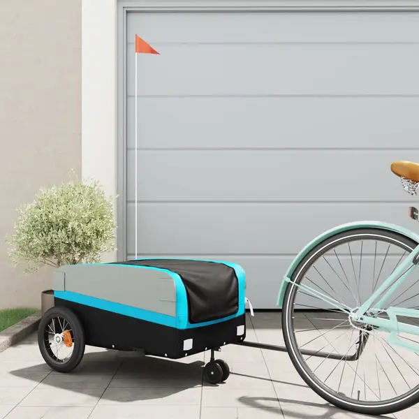Gossi remorca pentru biciclete, negru si albastru, 30 kg, fier