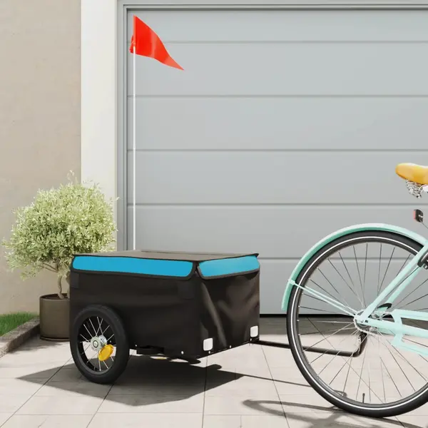 Gossi remorca pentru biciclete, negru si albastru, 30 kg, fier
