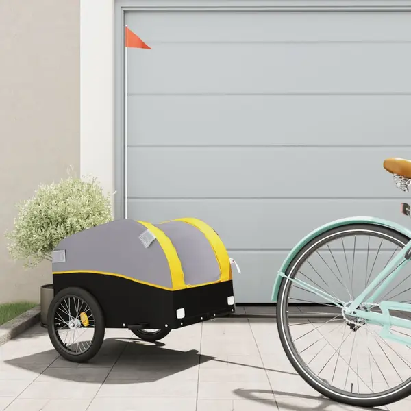 Gossi remorca pentru biciclete, negru si galben, 30 kg, fier