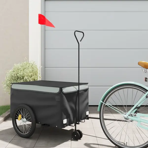 Gossi remorca pentru biciclete, negru si gri, 30 kg, fier