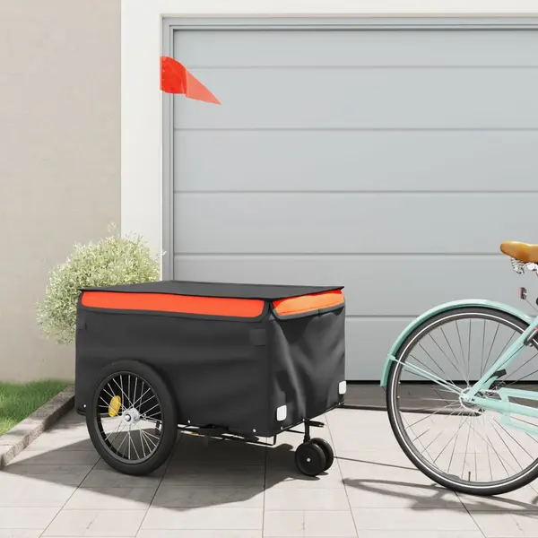 Gossi remorca pentru biciclete, negru si portocaliu, 45 kg, fier