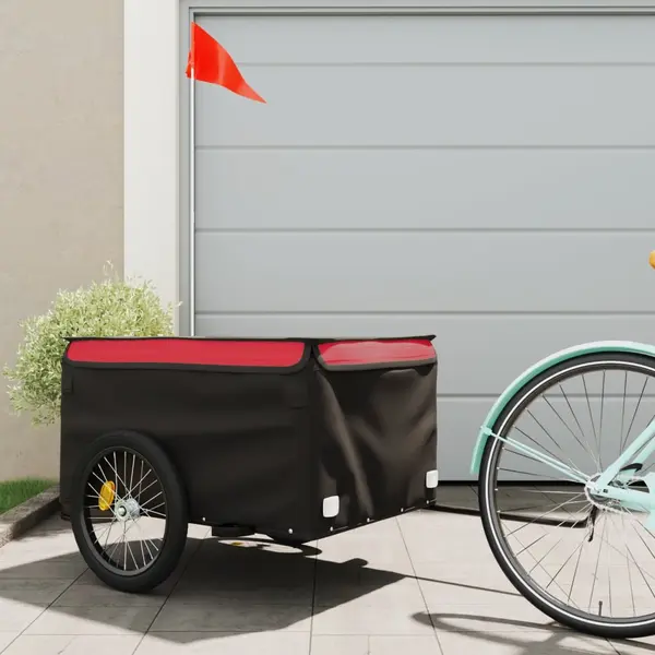 Gossi remorca pentru biciclete, negru si rosu, 45 kg, fier