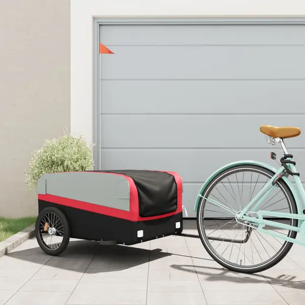 Gossi remorca pentru biciclete, negru si rosu, 45 kg, fier