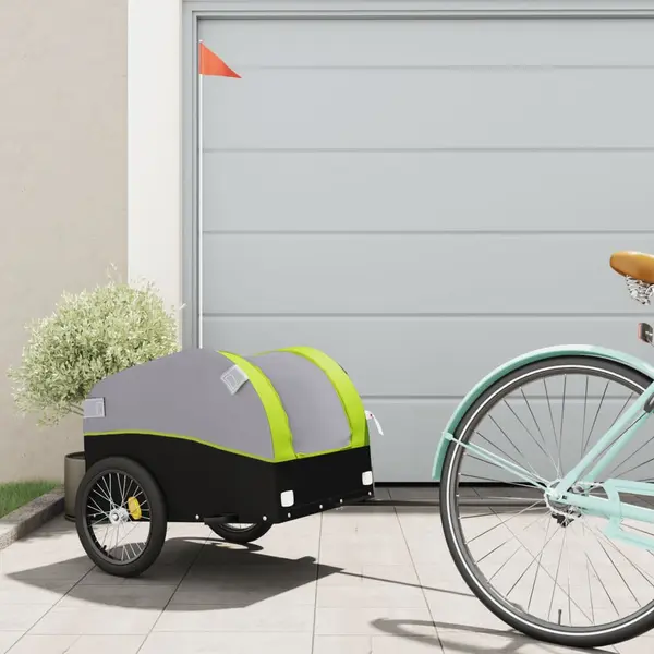 Gossi remorca pentru biciclete, negru si verde, 30 kg, fier