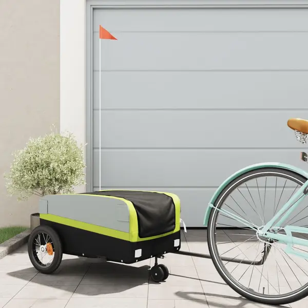 Gossi remorca pentru biciclete, negru si verde, 30 kg, fier