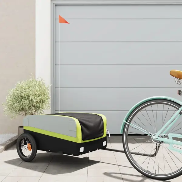 Gossi remorca pentru biciclete, negru si verde, 30 kg, fier