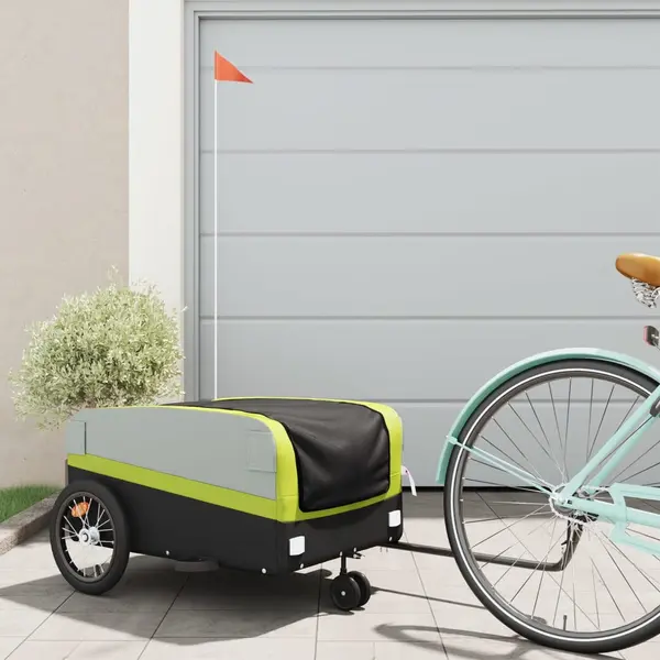 Gossi remorca pentru biciclete, negru si verde, 45 kg, fier
