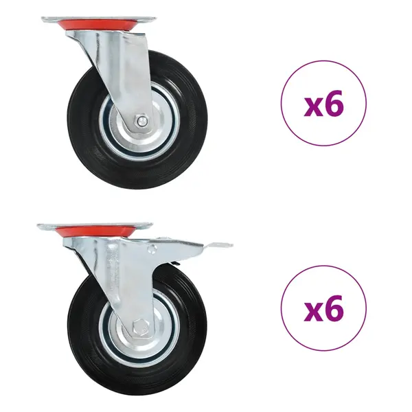 Gossi roti pivotante, 12 buc., 125 mm