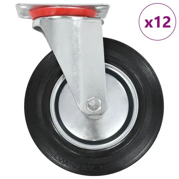 Gossi roti pivotante, 12 buc., 200 mm