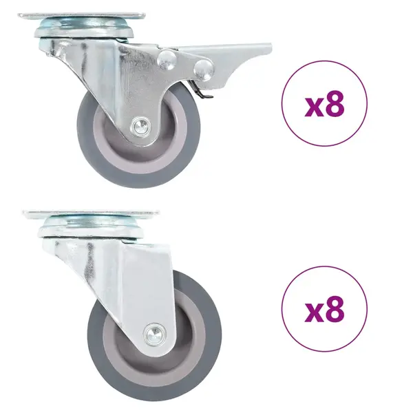 Gossi roti pivotante, 16 buc., 50 mm