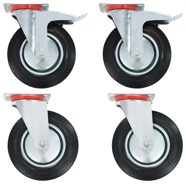 Gossi roti pivotante, 4 buc., 200 mm