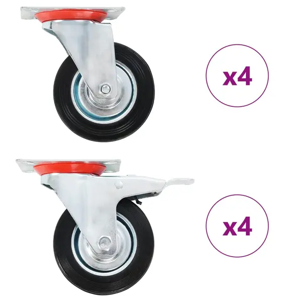 Gossi roti pivotante, 8 buc., 100 mm