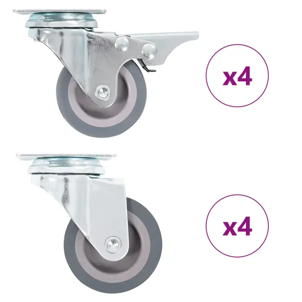 Gossi roti pivotante, 8 buc., 50 mm