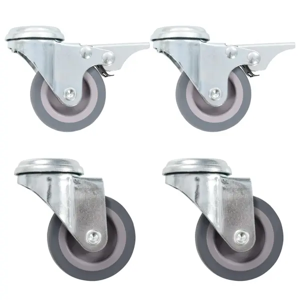 Gossi roti pivotante cu gaura pentru surub, 4 buc., 50 mm
