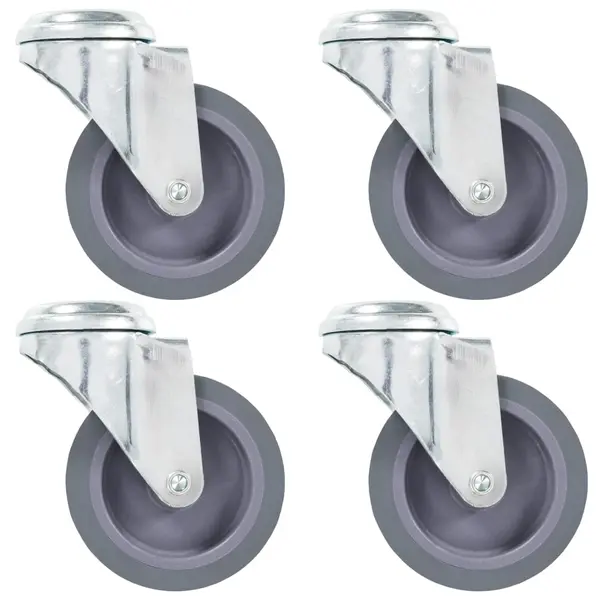 Gossi roti pivotante cu gaura pentru surub, 4 buc., 75 mm