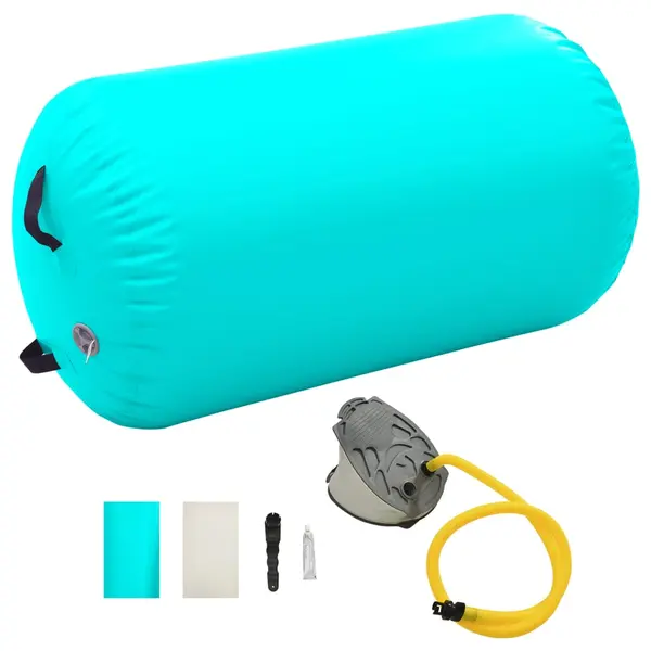 Gossi rulou de gimnastica gonflabil cu pompa, verde, 100 x 60 cm, pvc