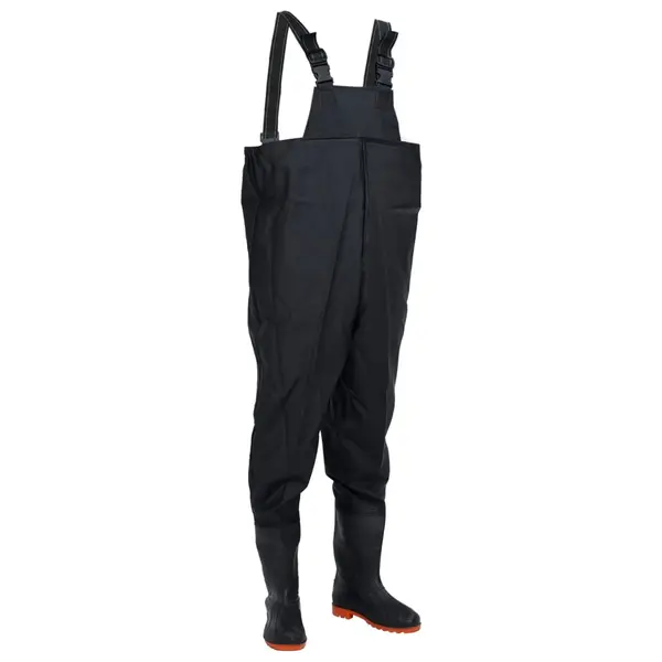 Gossi salopeta cu pieptar si cizme, negru, marimea 46